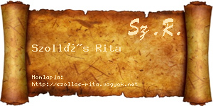 Szollás Rita névjegykártya