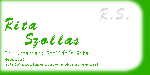 rita szollas business card